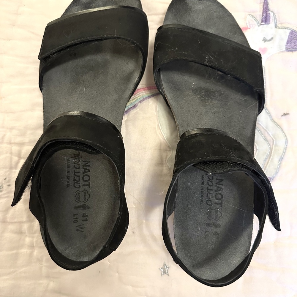 NAOT WOMENS AISHA BLACK ANKLE STRAP SANDALS EUR 41